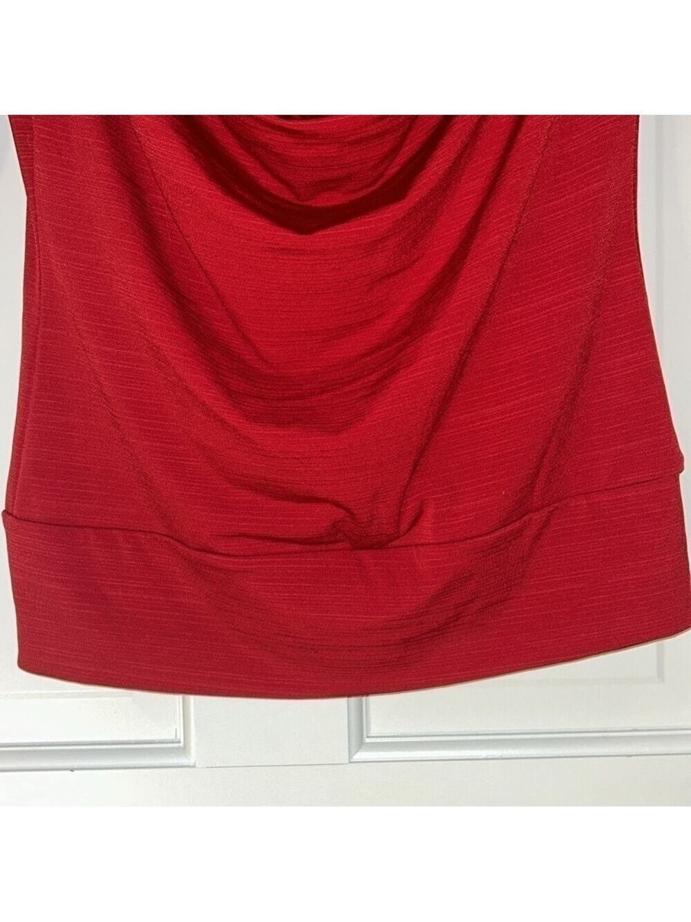 Fun, Red Top w/ Cowl Neck and Chain Halter: Size L - Picture 3 of 7
